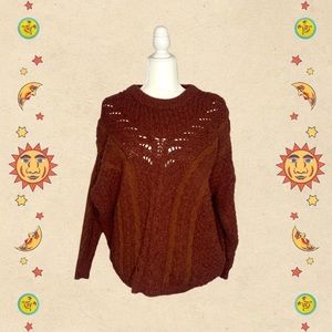 Urban Outfitters Brown Orange Knitted Sweater